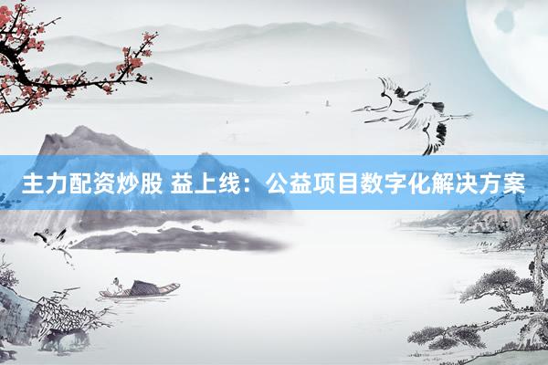 主力配資炒股 益上線：公益項目數(shù)字化解決方案