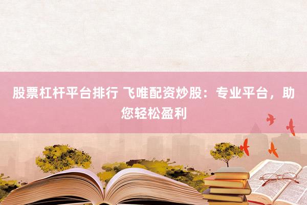 股票杠桿平臺(tái)排行 飛唯配資炒股：專業(yè)平臺(tái)，助您輕松盈利