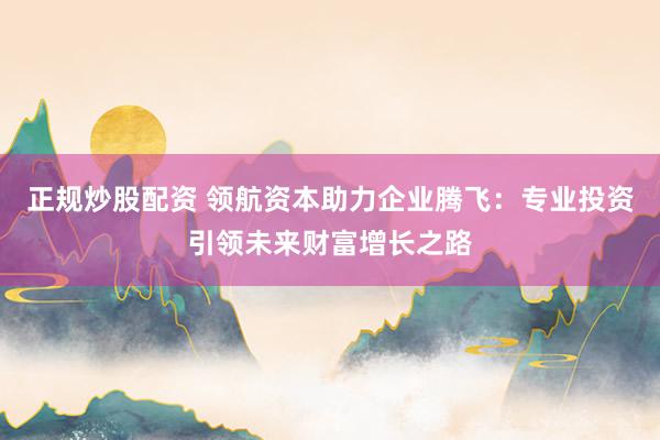 正規(guī)炒股配資 領(lǐng)航資本助力企業(yè)騰飛：專業(yè)投資引領(lǐng)未來(lái)財(cái)富增長(zhǎng)之路