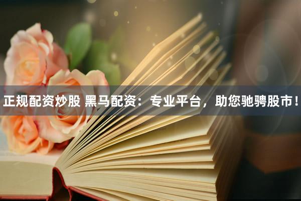 正規(guī)配資炒股 黑馬配資：專業(yè)平臺(tái)，助您馳騁股市！