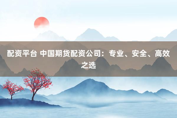 配資平臺(tái) 中國(guó)期貨配資公司：專(zhuān)業(yè)、安全、高效之選