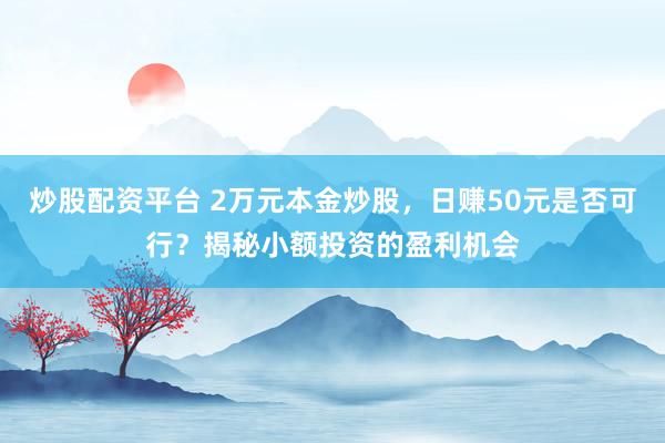 炒股配資平臺 2萬元本金炒股，日賺50元是否可行？揭秘小額投資的盈利機會